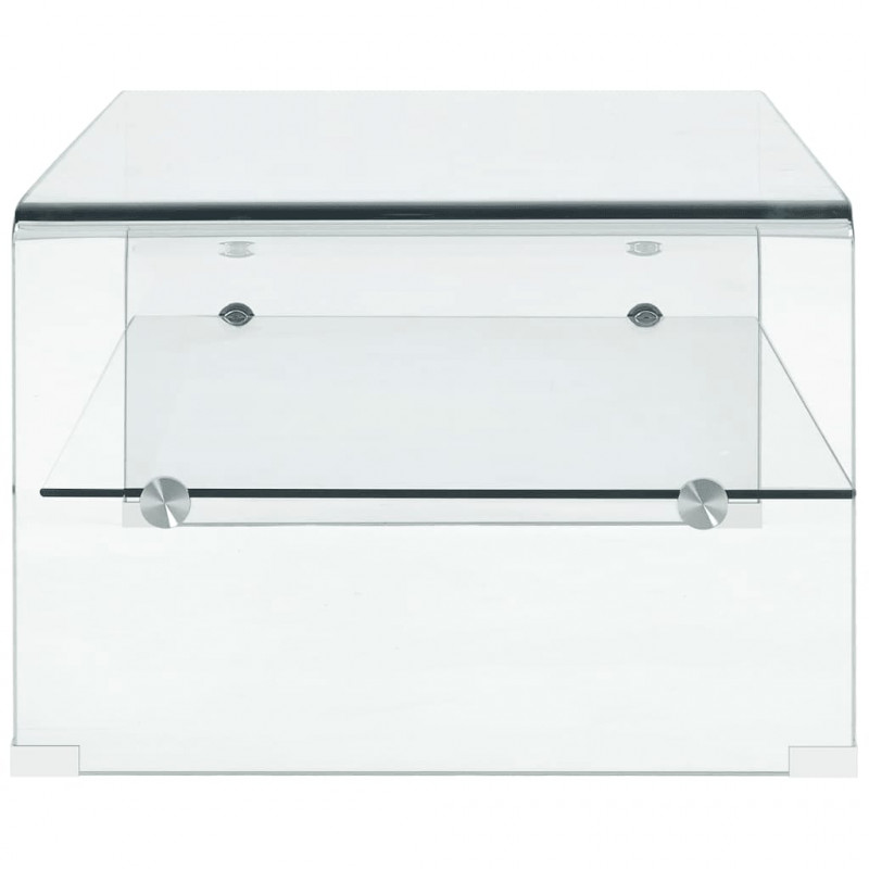 Stolik kawowy, przezroczysty, 98 x 45 x 31 cm, szkło hartowane