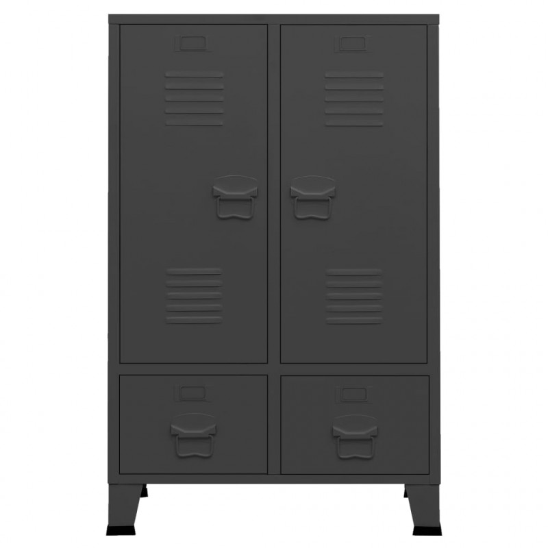 Szafa w stylu industrialnym, antracytowa, 67x35x107 cm, stal