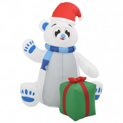 Świąteczny nadmuchiwany miś polarny, LED, 2,4 m