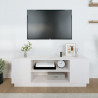 Szafka pod telewizor, biała, 110x35x40,5cm, lite drewno sosnowe