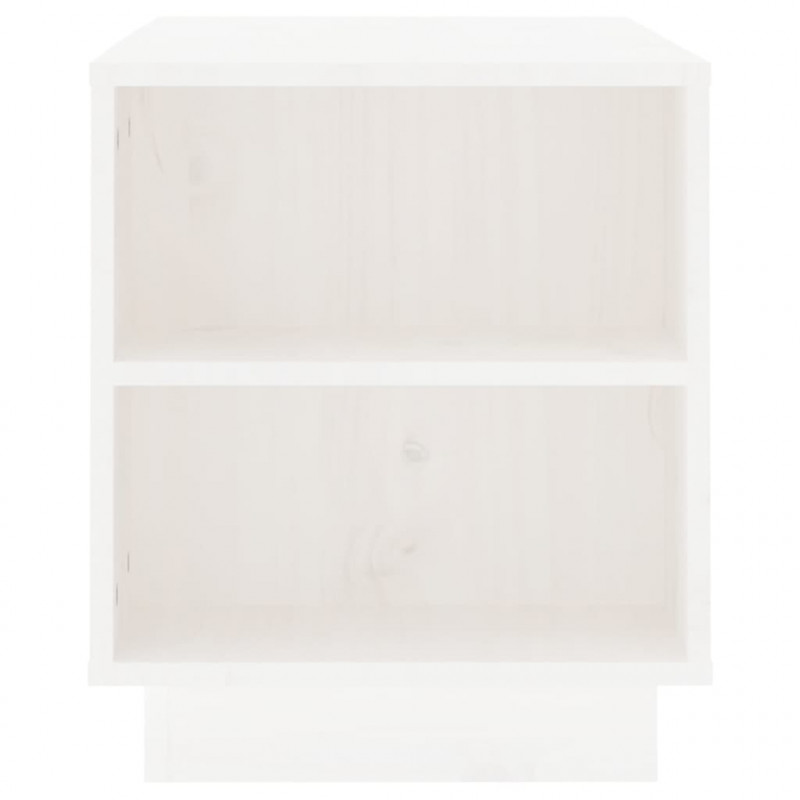 Szafka pod telewizor, biała, 110x35x40,5cm, lite drewno sosnowe