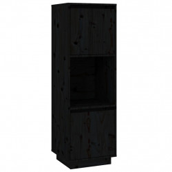 Szafka, czarna, 38x35x117 cm, lite drewno sosnowe