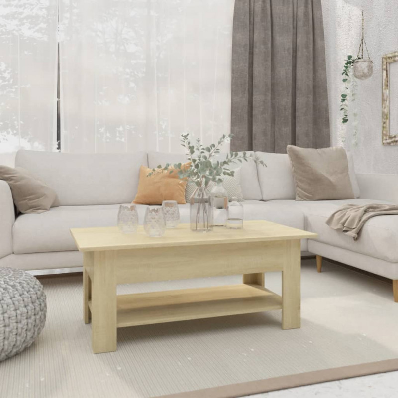 Stolik kawowy, dąb sonoma, 102x55x42, materiał drewnopochodny