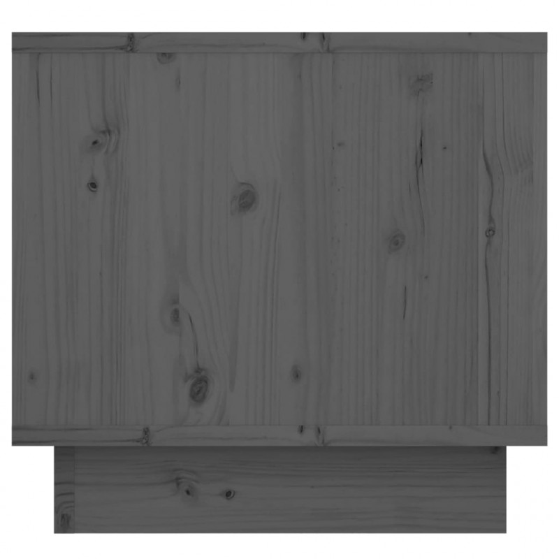 Szafki nocne, 2 szt., szare, 35x34x32 cm, lite drewno sosnowe