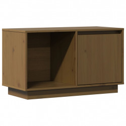 Szafka pod TV, miodowy brąz, 74x35x44 cm, lite drewno sosnowe