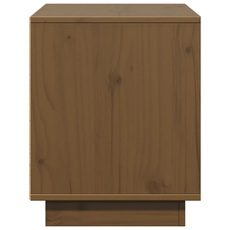 Szafka pod TV, miodowy brąz, 74x35x44 cm, lite drewno sosnowe