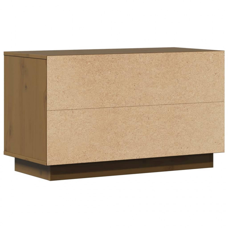Szafka pod TV, miodowy brąz, 74x35x44 cm, lite drewno sosnowe