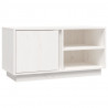 Szafka pod telewizor, biała, 80x35x40,5 cm, lite drewno sosnowe