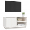 Szafka pod telewizor, biała, 80x35x40,5 cm, lite drewno sosnowe