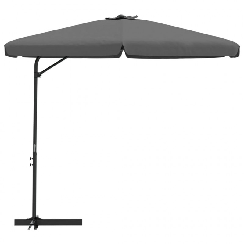 Parasol ogrodowy na słupku stalowym, 300 cm, antracytowy