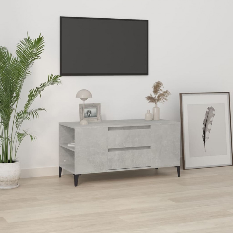 Szafka pod TV, szarość betonu, 102x44,5x50 cm