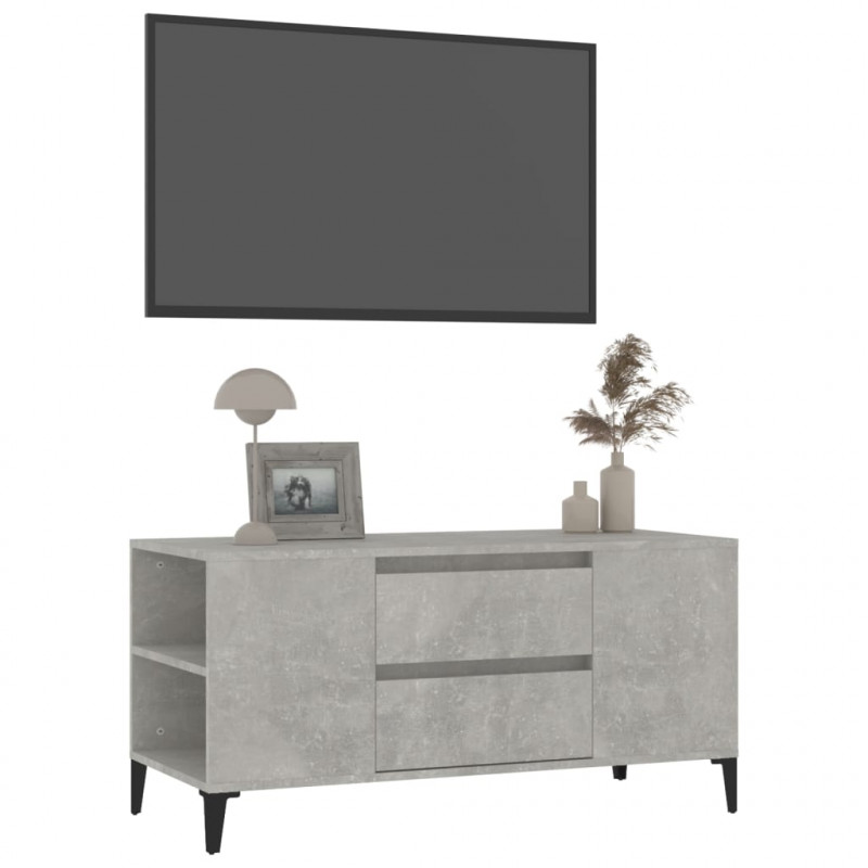 Szafka pod TV, szarość betonu, 102x44,5x50 cm