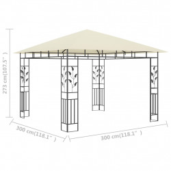 Altana ogrodowa z moskitierą, 3x3x2,73 m, kremowa, 180 g/m²