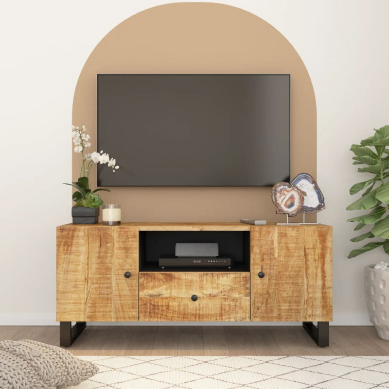 Szafka RTV, 105x33,5x46 cm, mango i materiał drewnopochodny