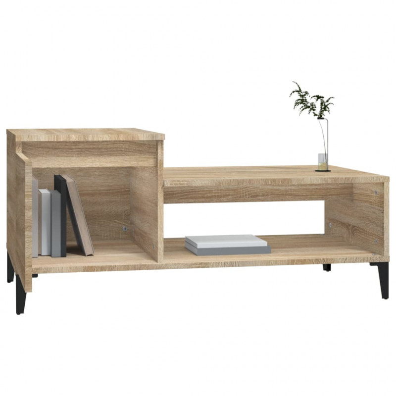 Stolik kawowy, dąb sonoma 100x50x45 cm, materiał drewnopochodny