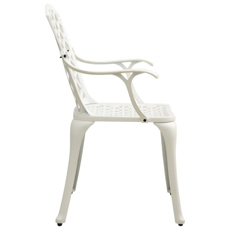 Krzesła ogrodowe 4 szt., odlewane aluminium, białe