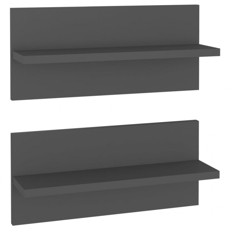 Półki ścienne, 2 szt., szare, 40x11,5x18 cm
