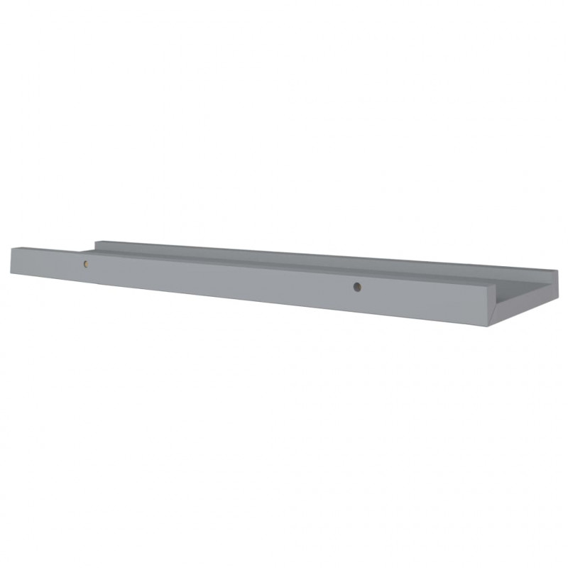 Półki ścienne na zdjęcia, 2 szt., szare, 60x9x3 cm, MDF