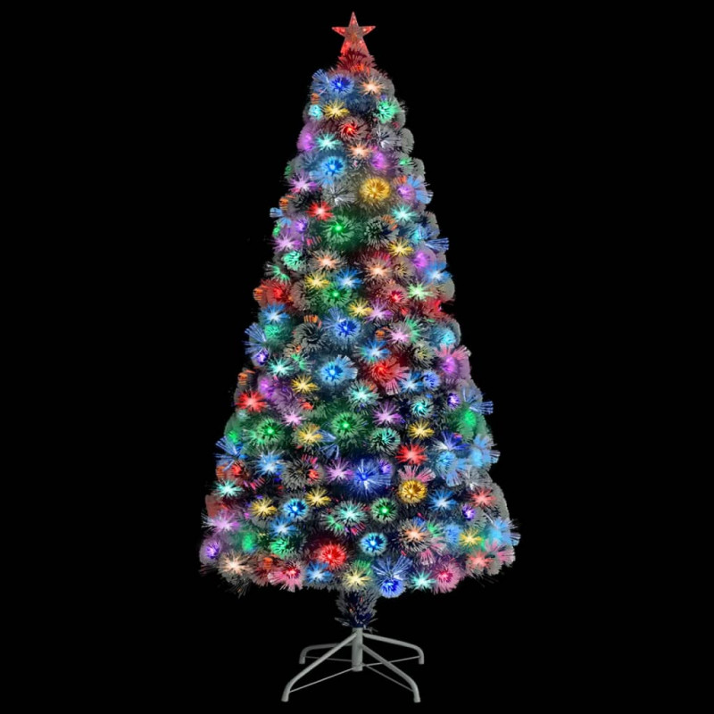 Choinka z lampkami, biało-niebieska, 120 cm, włókno optyczne