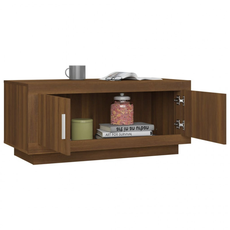 Stolik kawowy, brązowy dąb 102x50x45 cm materiał drewnopochodny