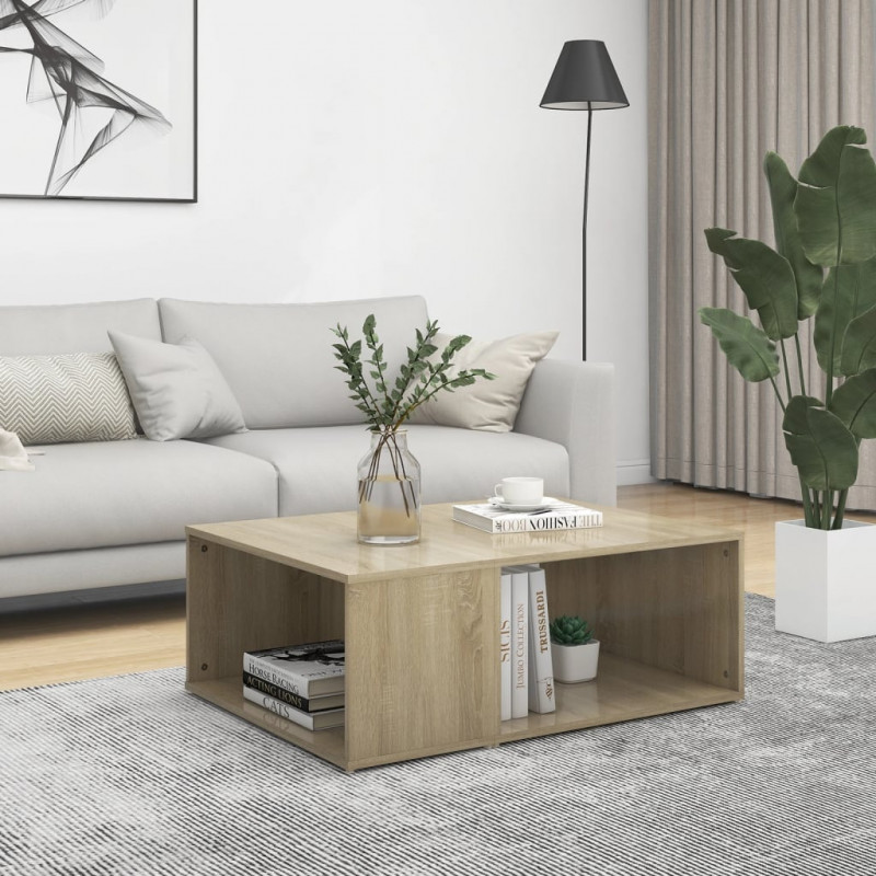 Stolik kawowy, dąb sonoma, 90x67x33 cm, materiał drewnopochodny