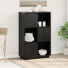 Szafka, czarna, 74x35x117 cm, lite drewno sosnowe