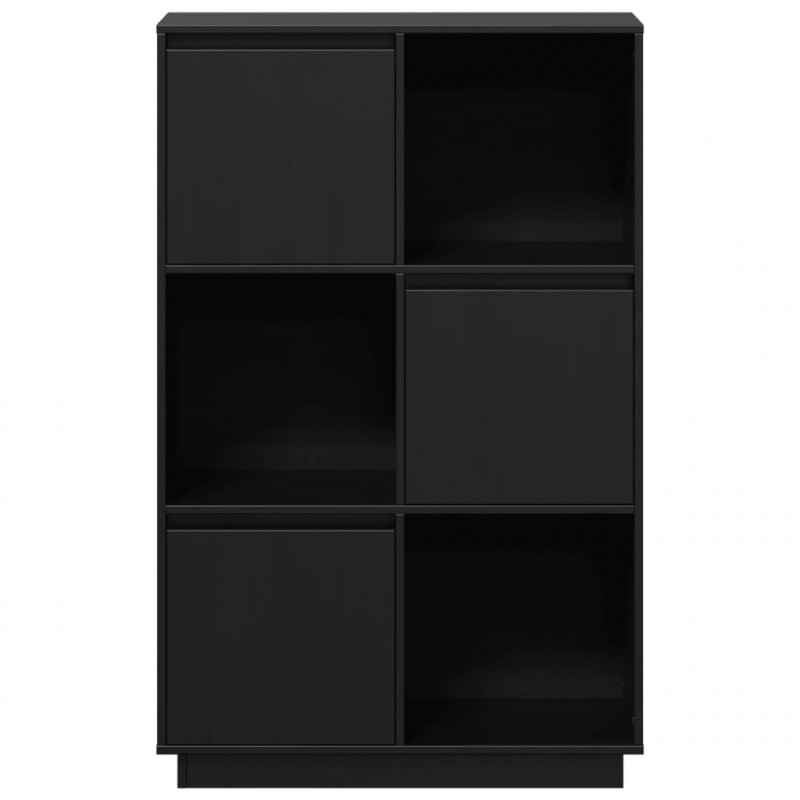Szafka, czarna, 74x35x117 cm, lite drewno sosnowe
