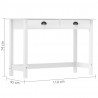 Stolik konsolowy Hill, 2 szuflady, 110x45x74 cm, lita sosna