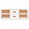Szafka pod TV, biała, 100x34x40 cm, lite drewno sosnowe