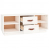 Szafka pod TV, biała, 100x34x40 cm, lite drewno sosnowe