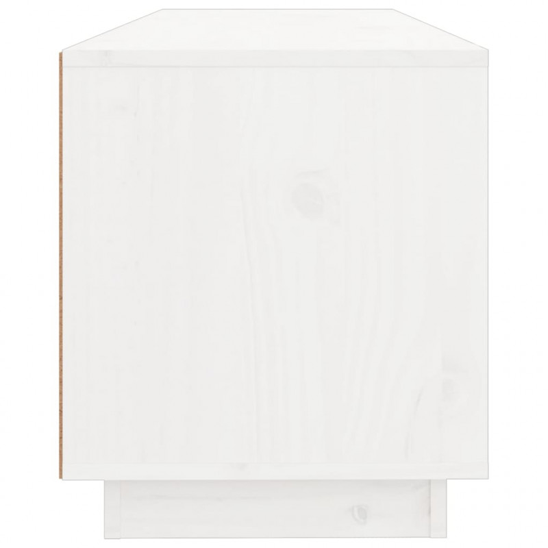Szafka pod TV, biała, 100x34x40 cm, lite drewno sosnowe