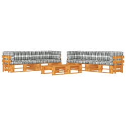 6-cz. zestaw wypoczynkowy z palet, miodowy brąz, drewno sosnowe