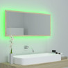 Lustro łazienkowe LED, kolor dąb sonoma, 100x8,5x37 cm, akryl