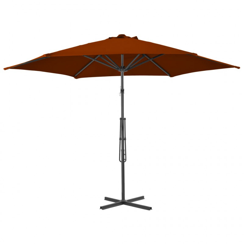 Parasol ogrodowy na stalowym słupku, terakota, 300x230 cm