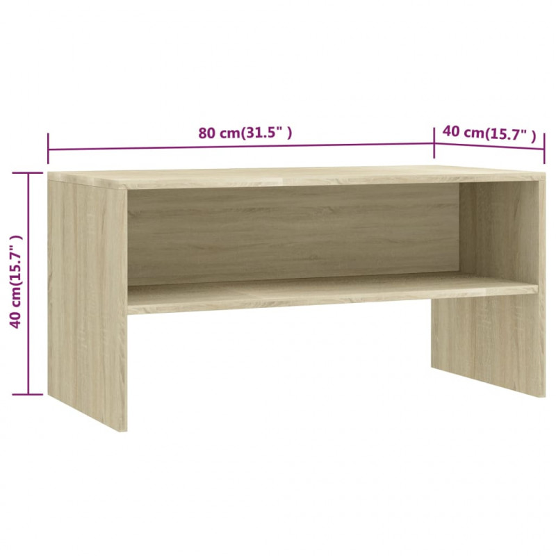 Szafka pod TV, dąb sonoma, 80x40x40 cm, materiał drewnopochodny