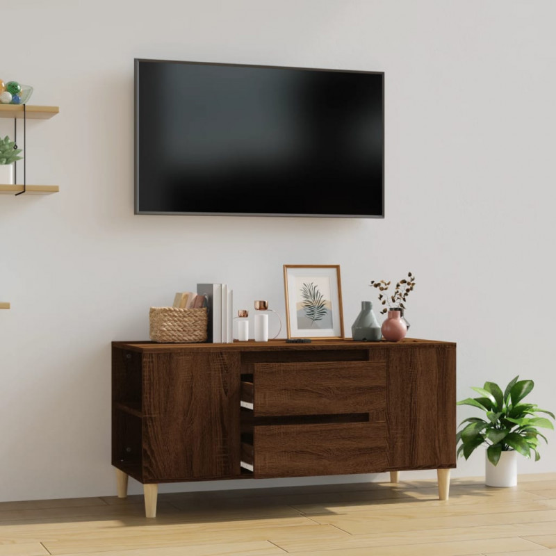 Szafka pod TV, brązowy dąb, 102x44,5x50 cm