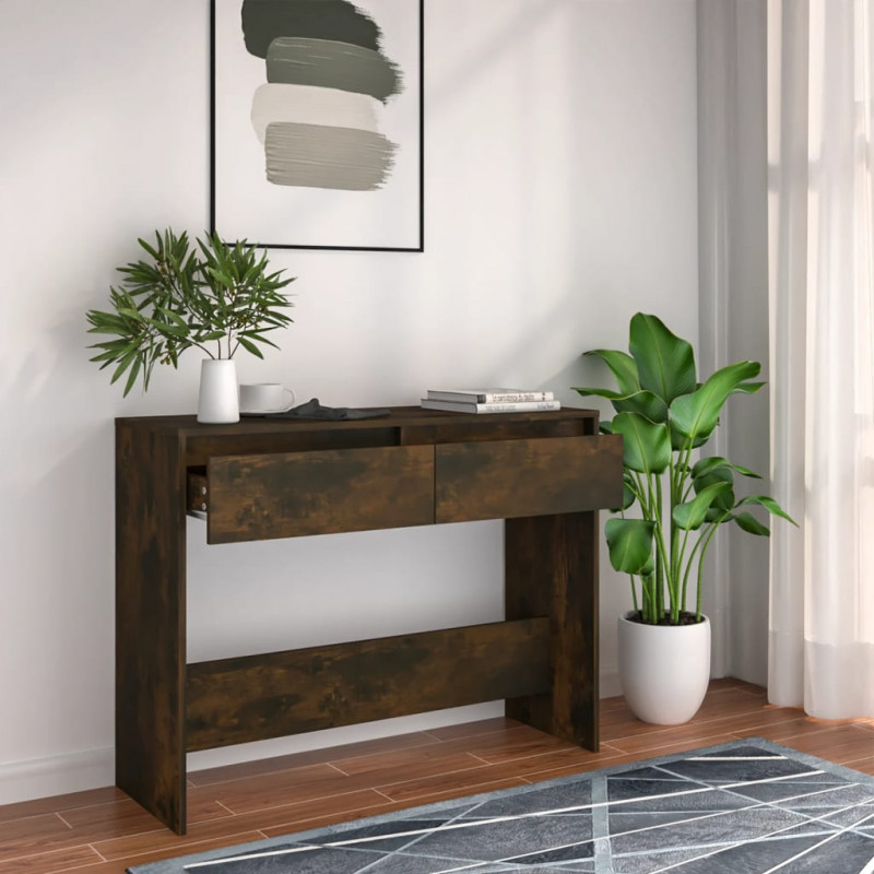 Stolik konsolowy, przydymiony dąb, 100x35x76,5 cm