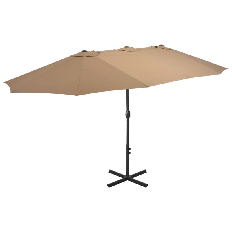 Parasol ogrodowy na słupku aluminiowym, 460 x 270 cm, taupe
