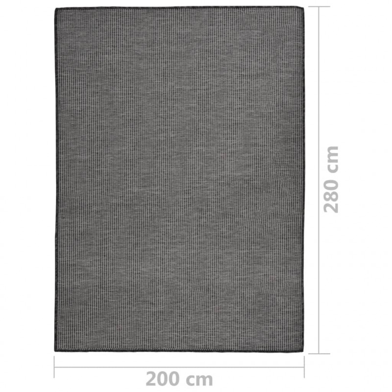 Dywan zewnętrzny o płaskim splocie, 200x280 cm, szary