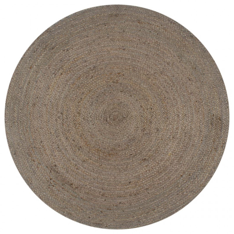 Ręcznie robiony dywanik z juty, okrągły, 90 cm, szary