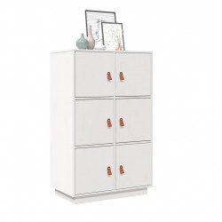 Szafka, biała, 67x40x108,5 cm, lite drewno sosnowe