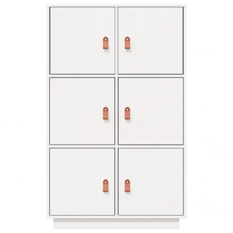 Szafka, biała, 67x40x108,5 cm, lite drewno sosnowe