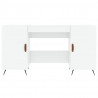 Biurko białe z połyskiem, 140x50x75 cm, materiał drewnopochodny
