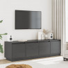 Szafka pod telewizor, szara, 156x37x45 cm, lite drewno sosnowe