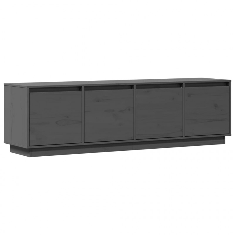 Szafka pod telewizor, szara, 156x37x45 cm, lite drewno sosnowe