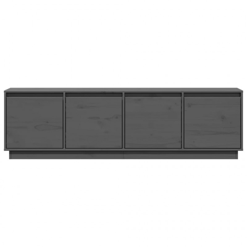Szafka pod telewizor, szara, 156x37x45 cm, lite drewno sosnowe