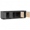 Szafka pod telewizor, szara, 156x37x45 cm, lite drewno sosnowe