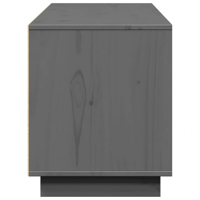 Szafka pod telewizor, szara, 156x37x45 cm, lite drewno sosnowe
