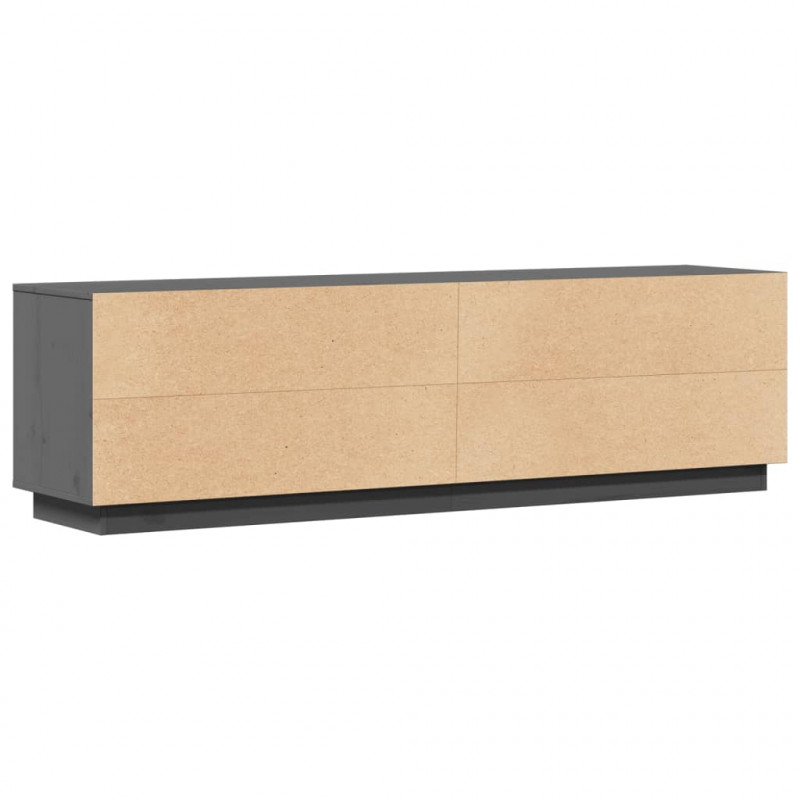 Szafka pod telewizor, szara, 156x37x45 cm, lite drewno sosnowe