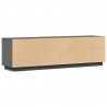 Szafka pod telewizor, szara, 156x37x45 cm, lite drewno sosnowe